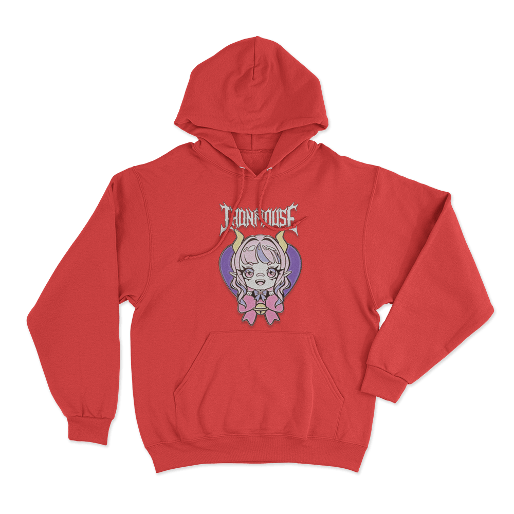 Ironmouse Chibi Heart Unisex Hoodie Red Ironmouse Chibi Heart Unisex Hoodie Red