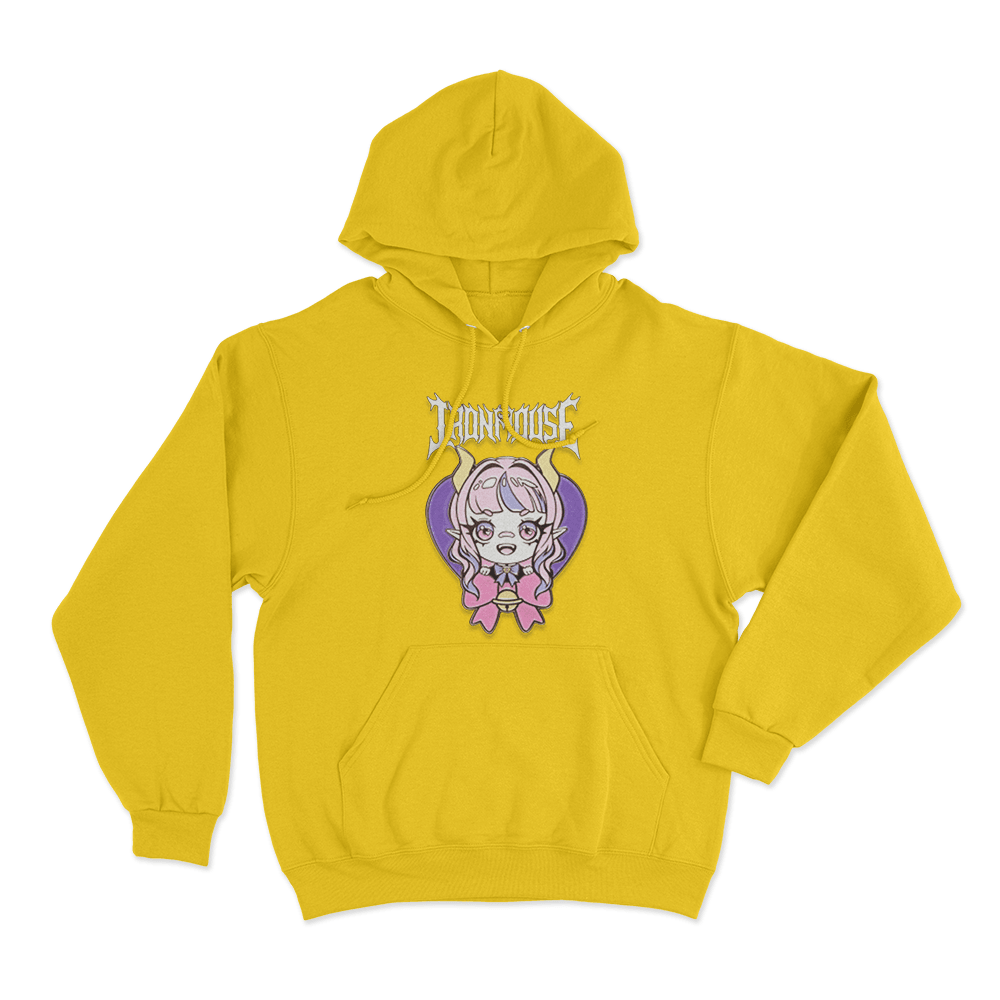 Ironmouse Chibi Heart Unisex Hoodie Yellow Ironmouse Chibi Heart Unisex Hoodie Yellow