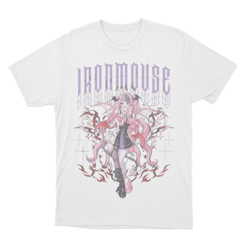 Ironmouse Demon Girl Unisex T Shirt White Ironmouse Demon Girl Unisex T Shirt White