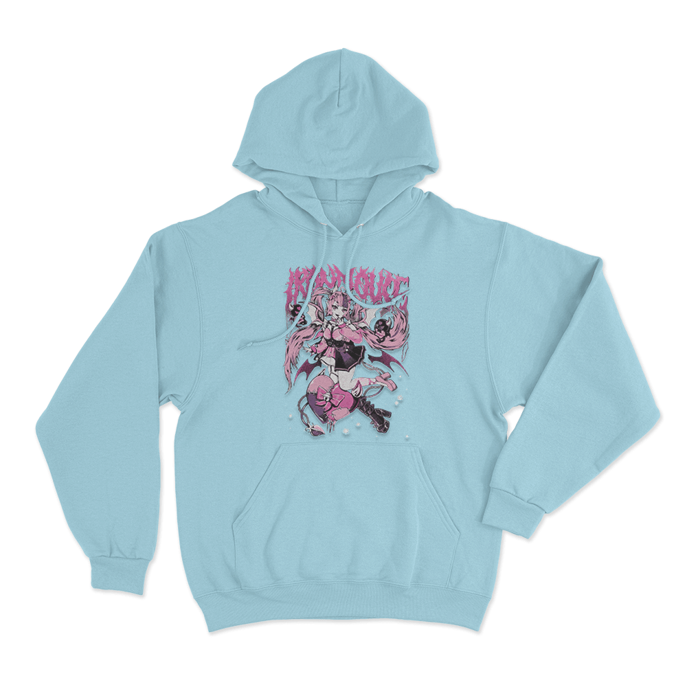 Ironmouse Portrait Metal Unisex Hoodie Sky Blue Ironmouse Portrait Metal Unisex Hoodie Sky Blue